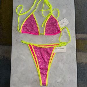 Fashion nova rhinestone bikini NWT